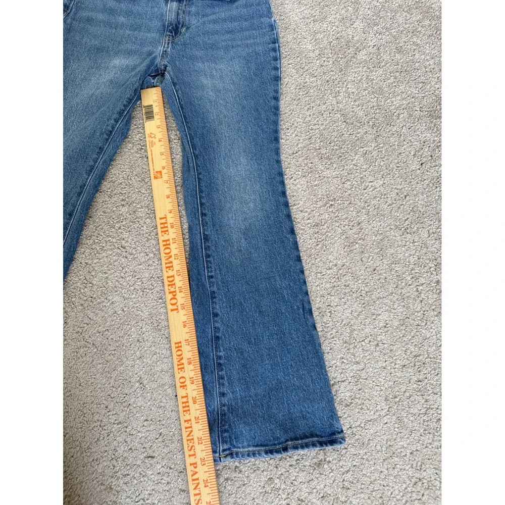 Old Navy Girls Blue High Rise Flare Jeans Braided Waist Built-In Tough Size 12